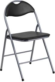 Hercules Series Black Vinyl Metal Folding Chair With Carrying Handle Manhattanhomedesign Com Metal Folding Chairs Folding Chair Padded Folding Chairs