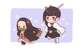 The magic of the internet. Chibi Kanao Chasing Nezuko Demon Slayer Kimetsu No Yaiba Know Your Meme