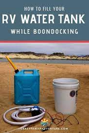 Weather you have full hook up or not. How To Fill Your Fresh Water Tank If You Don T Have A Gravity Fill Spot Video Included Water Tank Fresh Water Tank Rv Water Tank