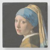 Girl with a Pearl Earring After Johannes Vermeer Stone Coaster