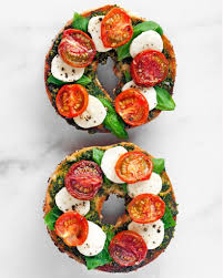 Pesto Tomato Mozzarella Bagel Recipe The Feedfeed Healthy Bagel Healthy Recipes Caprese