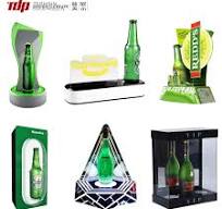 1 Layer Bar Shelving Wine Bottle Glorifier,Lighted Liquor Bottle Display Stand,Countertop LED Acrylic Wine Bottle Display Rack