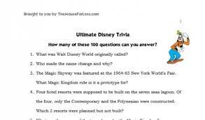 Disney trivia questions & answers. Walt Disney World And Disneyland Disney Trivia Challenge