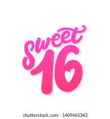 Sweet 16 Vector Lettering Invitation Stock Vector (Royalty Free) 1409465342