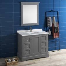 The floor vanity unit is the most common element of bathroom design. Windsor 40 W Traditional Bathroom Vanity Set W Mirror By Fresca Kitchensource Com