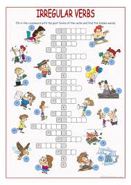 Irregular Verbs Crossword Puzzle Irregular Verbs Crossword Verb