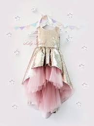 Rose Gold Sparkling Girl Dress With Train Lo Hi Dress Sequin Etsy Toddler Pageant Dresses Baby Tutu Dresses Baby Girl Pageant Dresses