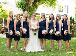 Bohemian, sunflower, eucalyptus, blush, tropical & dusty blue wedding packages Navy Blue Coral And Grey September Wedding 2020 Navy Blue Bridesmaid Dresses Grey Suits Colorsbridesmaid