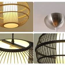 S925 sterling silver shipping & delivery free shipping, usps service. Round Cage Bamboo Pendant Light