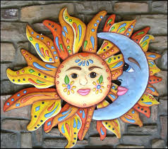 Sun Moon Art Garden Decor Metal Wall Art Outdoor Metal Art Painted Metal Wall Hanging 24 Pat Outdoor Metal Art Outdoor Metal Wall Art Hand Painting Art