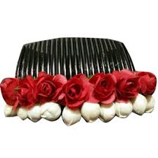When the occasion calls exclusively for black and flowers are the theme, these black flower hair clips will satisfy your need! Black And Red Srini Creations Flower Hair Clip Packaging Type Packet Rs 35 Piece Id 20782238933