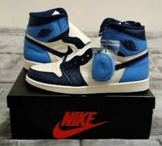 Nike Air Jordan Retro I 1 High Og Obsidian Unc Sail University Blue 555088 140 Ebay