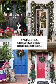 Colonial (front door with portico), dutch door, french doors, contemporary. 57 Stunning Christmas Front Door Decor Ideas Digsdigs