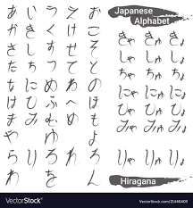 hiragana hand written japanese alphabet royalty free vector hiragana japanese handwriting japanese