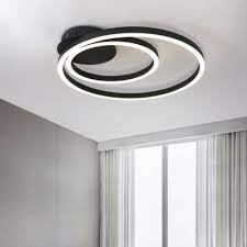 Get it as soon as thu, may 13. Simplicity Double Ring Flush Light Fixture Metallic Decorative Led Ceiling Lamp In Black Beautifulhalo Com