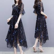 人気新作 ワンピース ロング丈 シフォン 小柄 ブラック 黒い 気質満々 オシャレエレガント s m l ll 3l 4l dresszone powered by base ワンピース シフォンドレス 流行のドレス