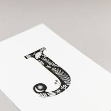 Alphabet Letter Print A5 Folk Art Design Letters J R Etsy Lettering Alphabet Letter J Initial Letters
