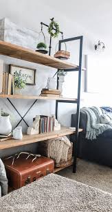 Thick, floating shelves that hide the hanging system will give the room a more spacious feel. How To Decorate Shelves Living Room Shelves Living Room Remodel Living Decor