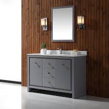 Bathroom vanity sinks one of the first things to consider when shopping for a vanity is the number of sinks. Ove Decors Kevin 48 In Pebble Gray Undermount Single Sink Bathroom Vanity With Pure White Engineered Stone Top In The Bathroom Vanities With Tops Department At Lowes Com