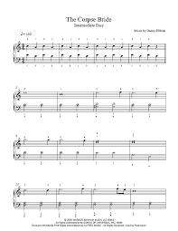 Free vocal sheet music for beginning voice. Corpse Bride Main Theme By Danny Elfman Piano Sheet Music Intermediate Level Piano Sheet Music Sheet Music Learn Piano