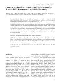 Check spelling or type a new query. Pdf On The Distribution Of The Rare Solitary Bee Coelioxys Lanceolata Nylander 1852 Hymenoptera Megachilidae In Norway