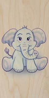 Cute Lil Elephant Funny Cute Animal Cartoon Plywood Wood Print Poster Wall Art Cartoon Drawings Drawing Cartoon Characters Cartoon Animals