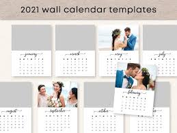 Wall Calendar 2021 Template Photo Calendar Personalized Etsy In 2020 Wall Calendar Photo Calendar Personalised Calendar