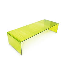 Available in 3 height sides and works great as a coffee table or sofa side table. Chartreuse Yellow Curved Glass Coffee Table