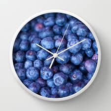 Wall Clock Blueberry Kitchen Decor Piece Blue Kitchen Decor Blue Wall Decor Blueberry