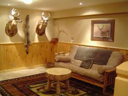 Each lodge home design promotes a rustic, outdoors feel whether you're looking for a modest cabin or an elabor. Hunting Lodge Style Basement Room Futon Living Room Lodge Style Guest Room Futon