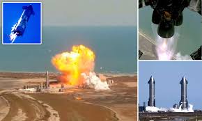 Watch the perseverance rover's first footage of mars. Elon Musk S Starship Sn9 Rocket Explodes After Its First High Altitude Test Flight Daily Mail Online