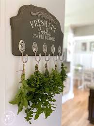 Kitchen herb is brand name of fmcg product. Recycled Silverware Wall Hooks For Drying Herbs Interior Frugalista