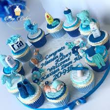such a beautiful baby boy cupcake platter all edible and handmade toppers on cupcakes with personalised message of your choice babyboy congratulations pe