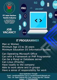 Simak lebih lanjut tentang info loker programmer php. Lowongan Kerja It Programmer Perguruan Tinggi Lepisi