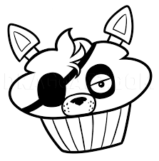 Please, feel free to share 827x609 cute foxy coloring pages foxy coloring coloring five nights. How To Draw Cupcake Foxy Coloring Page Trace Drawing