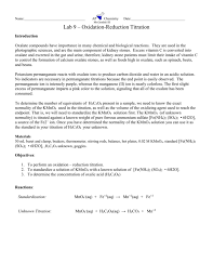 How does oxalic acid react with potassium permanganate? Lab 9 Titration Of Manganate Ion