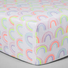 Four | white modern crib. Fitted Crib Sheet Rainbows Cloud Island White Target