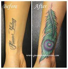 Pin By Gwan Soon Lee On Gwan Soon Lee Tattoos Peacock Feather Tattoo Feather Tattoo Cover Up Cover Up Tattoos