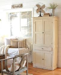 Rectangular back splash over three dovetailed drawers with full length dust boards. A Vintage Yellow Pie Safe Sarah Joy