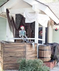 Party city has done much hard work for you, creating over a dozen halloween themes complete with props, decorations, costumes, and party supplies. Diy Pirate Ship Halloween Front Porch Decor Idea Press Print Party