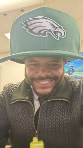 Ready for the BIG day with the BIG EAGLES HAT! Go Birds!!!