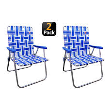 Lightweight and easy to fold. Outdoor Spectator Blue White Reinforced Aluminum Classic Webbed Folding Lawn Camp Chair 2 Pack 886783005100 The Home Depot