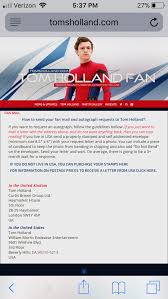Tom Holland Fan Mail And Autograph Address Tom Holland Holland Photo Website