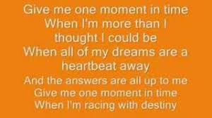 What i am getting now is. Whitney Houston One Moment In Time Lyrics Youtube