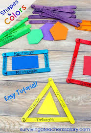 How To Make Craft Stick Shapes Color Activity Fine Motor Skills Tutorial Toddler Learning Activities Learning Shapes Color Activities