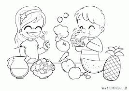 Printable healthy eating chart & coloring pages. Healthy Food Coloring Pages For Kids Drawing With Crayons