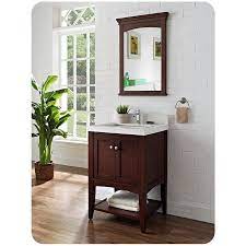 24 vanity with clean shaker design in a warm grey finish with carrera white marble top and porcelain bowl. Fairmont Designs 1513 Vh24 Shaker Americana 24 Inch Open Shelf Vanity In Habana Cherry