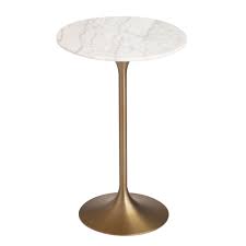 Round Gold And Marble Leilani Tulip Pub Table By World Market Pub Table Gold Marble Pub Stools
