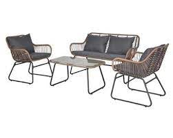 Set Caffe Willmar 4 Pezzi Obi Sedie Da Giardino Divano 2 Posti Mobili