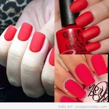 Colección de vanessa • última actualización: Punta Unas Acrilicas Color Rojo Mate Nail Art